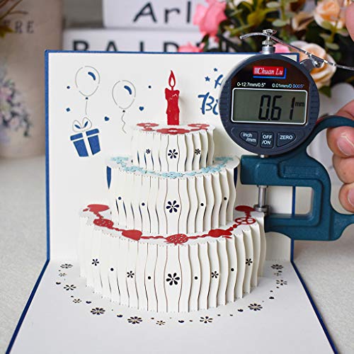 DEARLOYEA Cartões de felicitações de feliz aniversário 3D pop-up convites postais de bolo com envelo