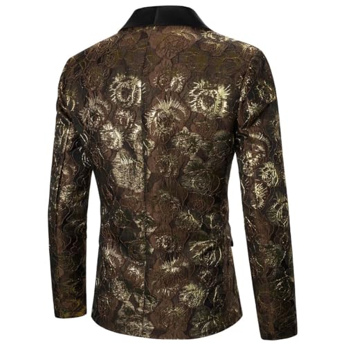 Men Blazer Suit Single Button Texture Jacket for Wedding Banquet Stage Street Casual4