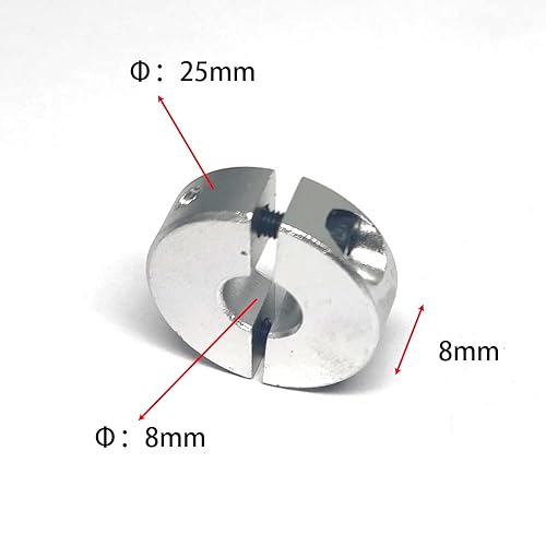 Miniatura 12 de Collar de eje de aleación de aluminio de bloqueo de collar de eje de bloqueo Tornillo para guía de eje de varilla lineal de 0.315 in, 10