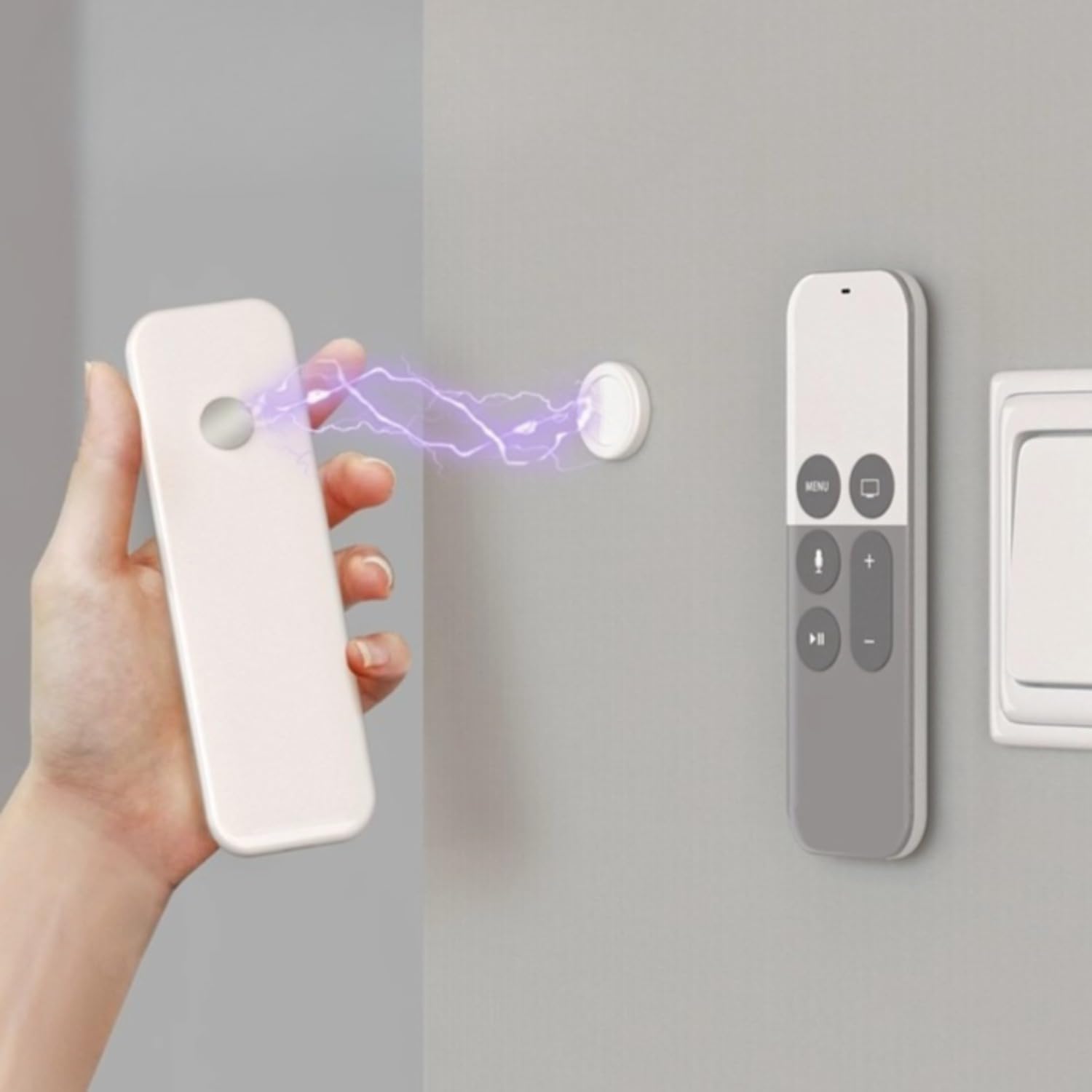 2Pairs Wall Mounted Remote Controller Magnet Hook Router Key Storage Holder for Home Kitchen Organizer (2Pairs-White)