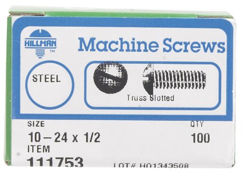 Hillman No. 10-24 in. x 1/2 in. L Combination Truss Head Zinc-Plated Steel Machine Screws 100 pk