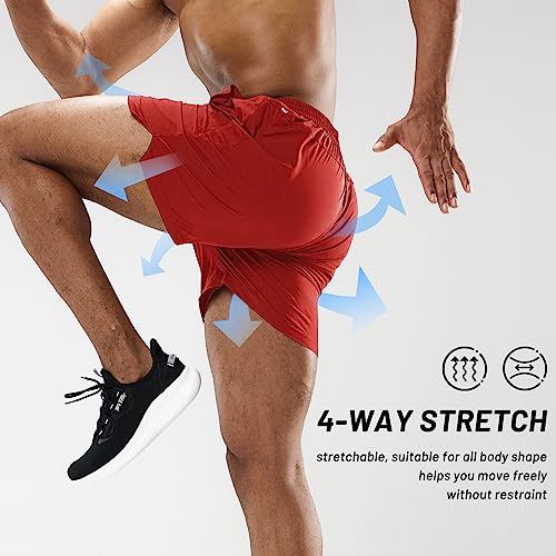 Image of MIER Men's Workout Running Shorts Lightweight Active 5 Inches Shorts with Pockets, Quick Dry, Breathable