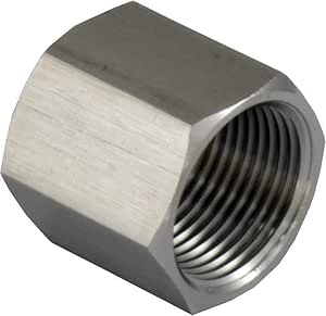 2 Pack 304 Stainless Steel Hex Cap Pipe Fittings - 3/8 Female NPT Corrosion Resistant Caps