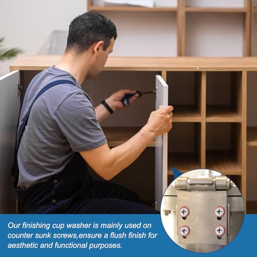 M METERXITY 20er Pcs M8 Senkscheiben Lochdurchmesser 0.31/8mm Legierungsaluminium Ausführungsbecherscheibe Schraubenkopfdichtung für Industrie/Schrauben RC/Auto/Motorrad [Rot]