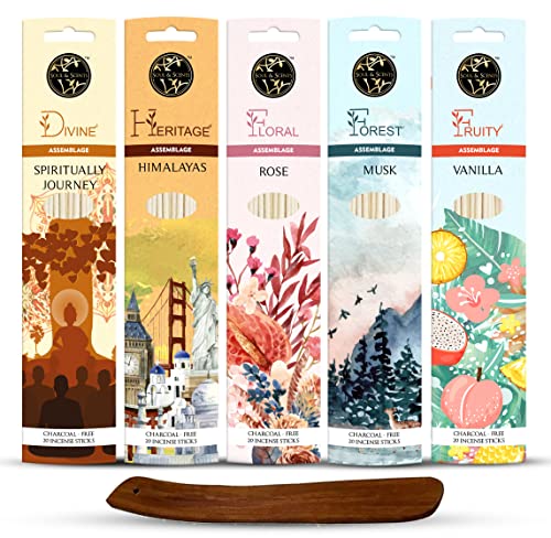Soul & Scents Premium Incense Sticks - Pack of 5 (20 Each)...
