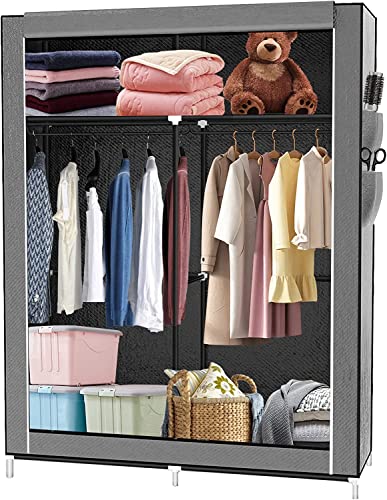 Armoire de Rangement Pliable,Penderie Vetement,Armoire Chambre en Tissu Non-Tissé, Organisateur de Rangement pour Chambre, Dressing- Penderie Dressing Textile en Tissu...