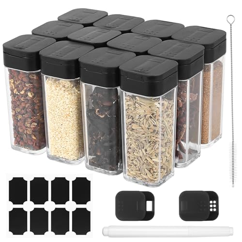 12 Pz Barattoli Porta Spezie per Cucina Salva Spazio, 50ml