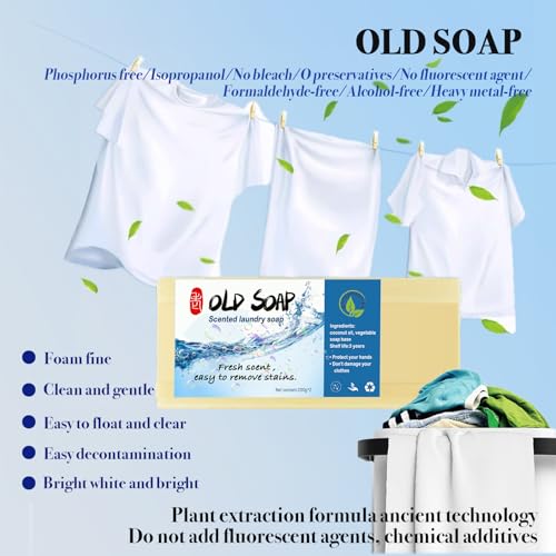 2PCS Traditional Chinese Canal Old Soap - Natural Stain Remover & Detergent Power with Brush | Eco-Friendly Formula for Fabric, Delicates & Clothes | Inspired by Heritage Canal Recipes - Image 5