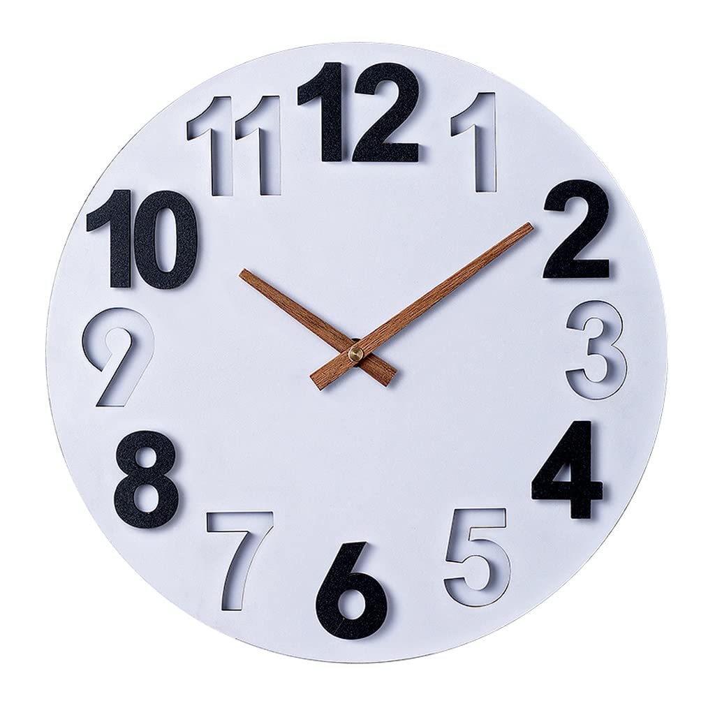 Horloge murale de salon blanche 16 pouces pour maison