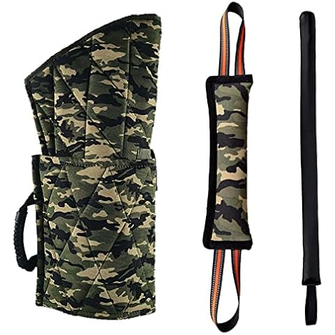 Oukerde Dog Bite Sleeve Training Protection Dog Training Hemp Sleeves German Shepherd Dog Sleeve Training Dog Biting Sleeve Dog Training Supplies (Biting Sleeve + Biting Stick + Hitting Stick) Cover