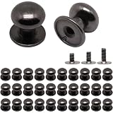 YuGtcen 32pcs Mini Drawer Pulls, 0.37inch Small Knobs for Jewelry Box, Metal Round Mini Knobs Handles for Wood Case Drawer Cabinets Closet Cupboard (Black)