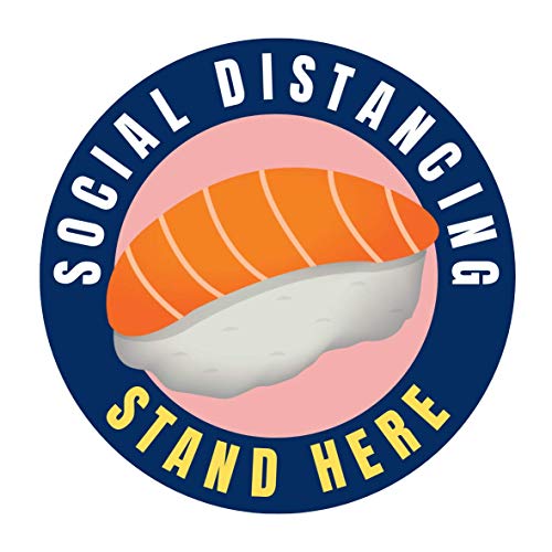 Adesivos de piso Social Distance, decalques de piso de segurança, pacote de 5 cm, design de alimento