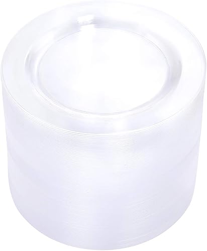 BUCLA - 100 platos de plástico transparente  Platos desechables de 16 cm para ensaladapostre y aperitivos, de plástico duro de alta calidadPlatos