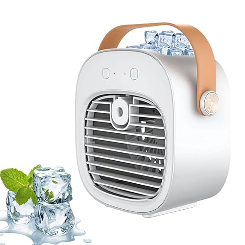 Tragbare Klimaanlagen, 2026 Upgrade Wiederaufladbare Mini- Klimaanlage, 3 Geschwindigkeiten Tragbare AC- Einheit, Persönlicher Luftkühler Kühlventilator mit Kühlluftspray für Büro, Outdoor