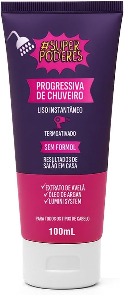 Progressiva de Chuveiro Super Poderes 100ml — Melhor para Alisamento Rápido