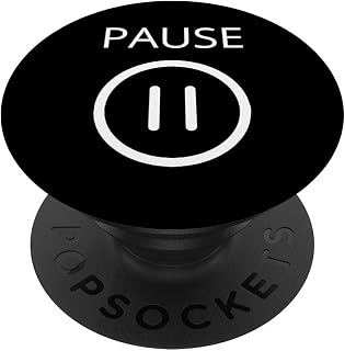 Pause Button Sarcastic Graphic Novelty Retro Nostalgic Humor PopSockets Adhesive PopGrip