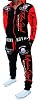 HHGKED Men 's Casual Tracksuit Hooded Full Zip Elastic Waistband Sweatsuit Set