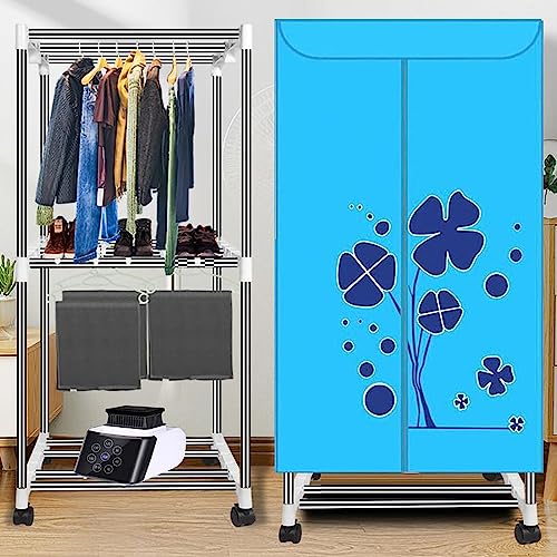 Secador de Roupas EléTrico de 2 Camadas com Temporizador de 0 a 180 Minutos -7 BotõEs AjustáVeis-Tub