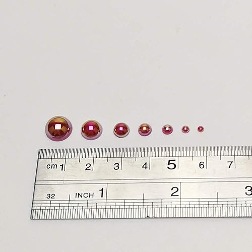 Miniatura 3 de Chenkou Craft - 1 caja con 3000 mitades de perlas, cuentas circulares con inferior plano, gemas sueltas