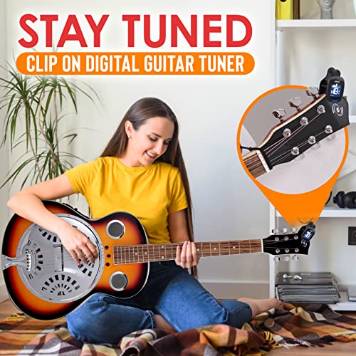 Resophonic Resonator Acoustic Electric Guitar - 6 String Round Neck Sunburst Mahogany Traditional Resonator W/Built-In Pre Amplifier, Case Bag, Strap, Steel Strings, Tuner, Picks #TOP4