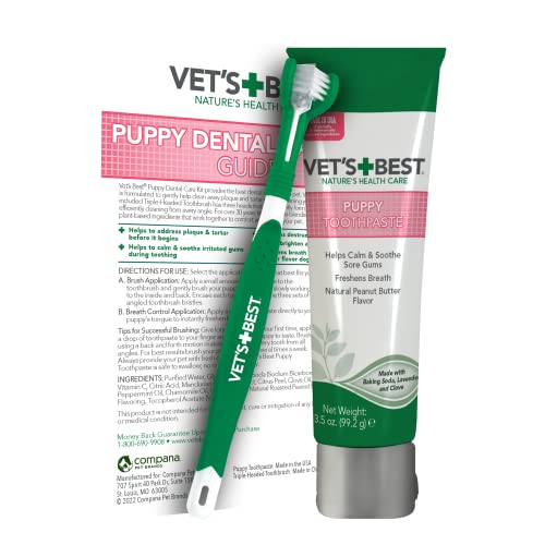 View of Snapklik.com : Vets Best Puppy Dental Kit Toothbrush & Toothpaste For ...