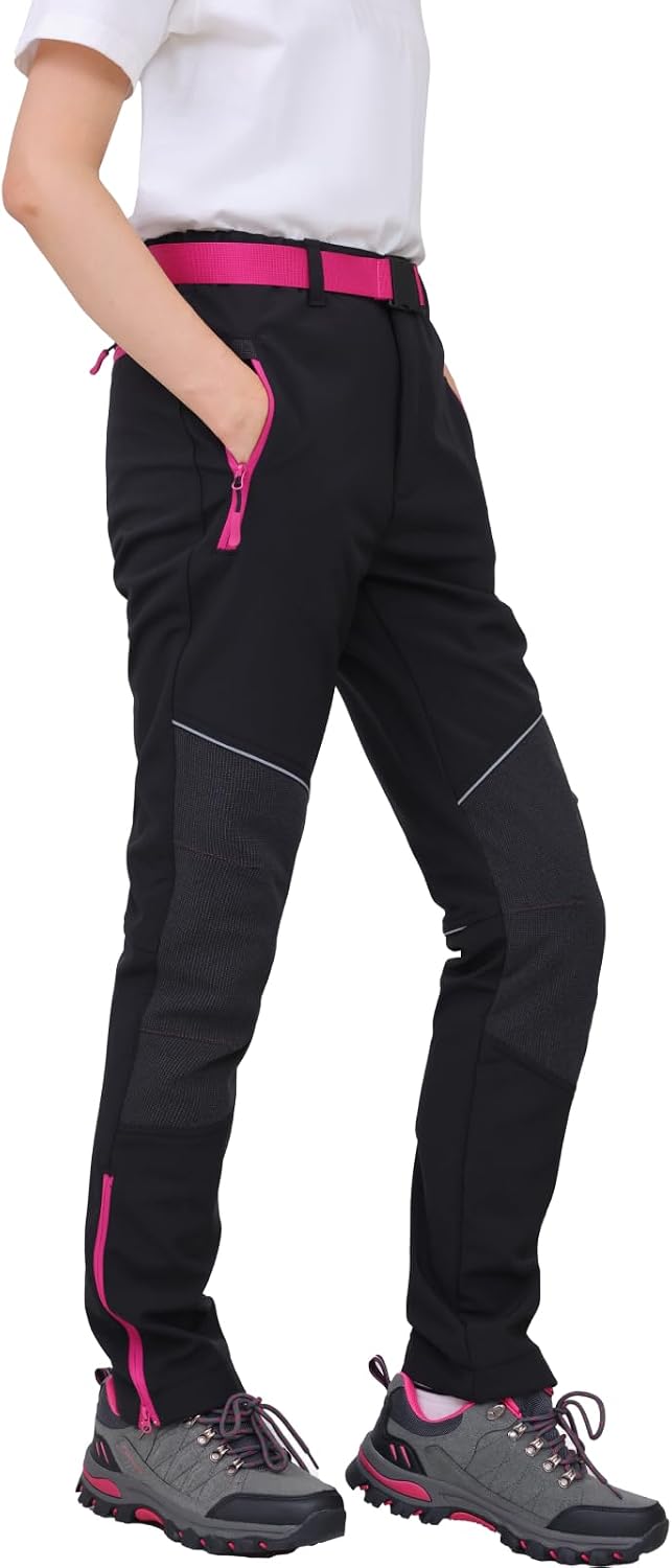 WORK IDEA Damen Outdoor-Hose aus wasserabweisendem Softshell-Material w rmendem Futter elastischem Taillenbund f r komfortable und Flexible Passform   Ideal f r Wandern und Outdoor-Aktivit ten