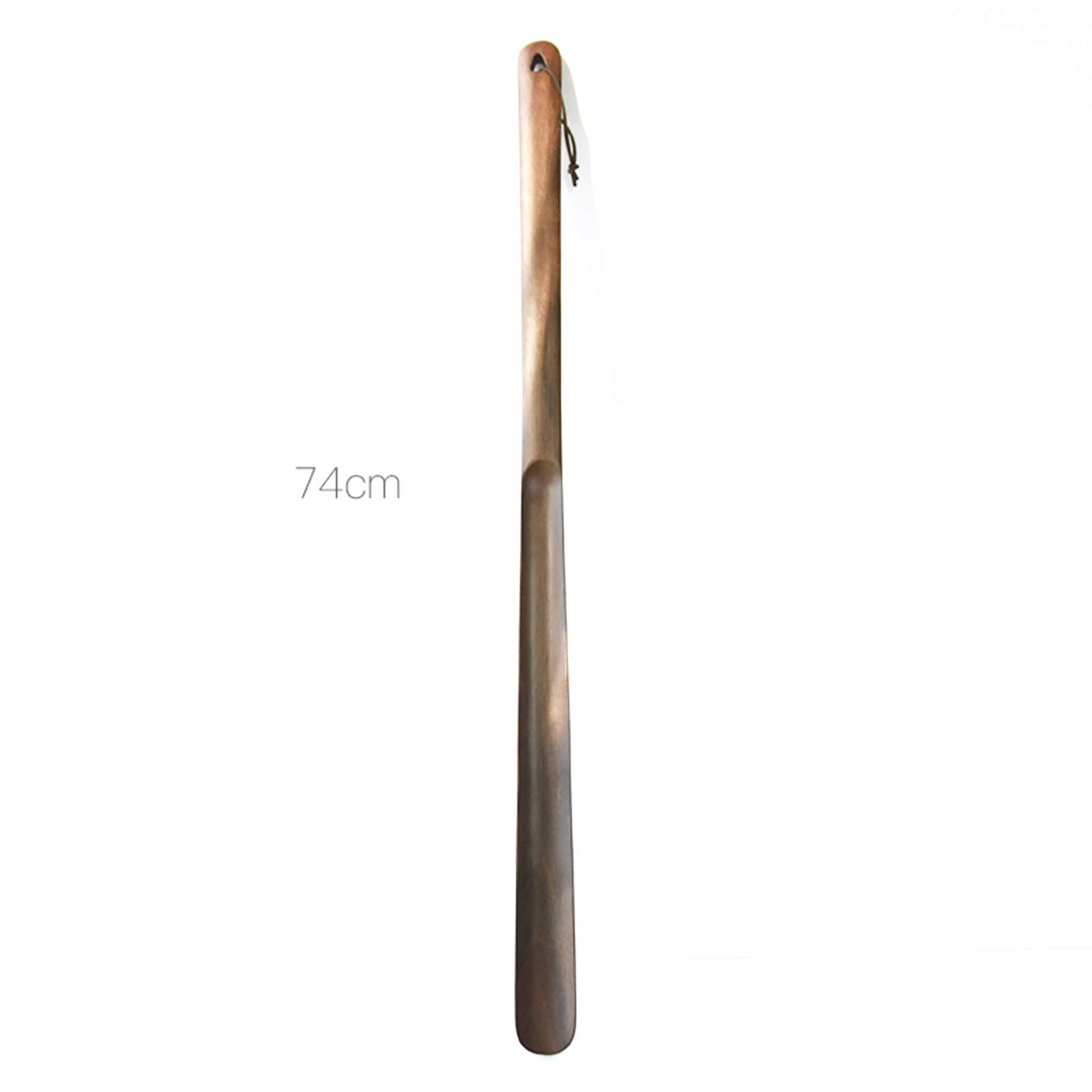 Holz Schuhanzieher,29"Langer Griff Schuhlöffel,Tragbar Schuhanzieher Mit Lederband Kinder und Senioren Passend für Alle Schuhe-Walnut 74cm