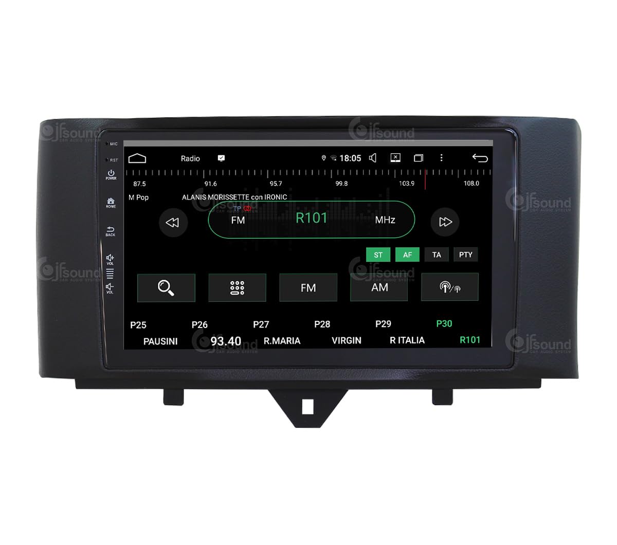Autoradio Android JF-039SO-UP compatibile con SMART FORTWO 451 2011-2015 | CarPlay e Android Auto | GPS | DAB+ |9 pollici HD | Prodotto in Italia