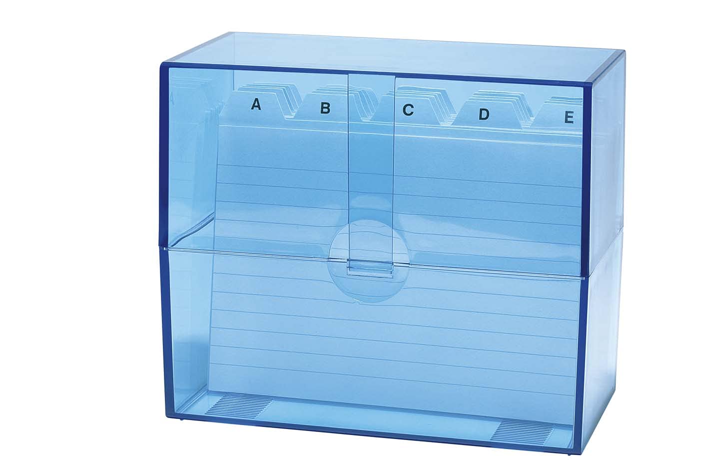 Wedo Fichier A6 avec cartes registre alphabétique 200 cartes Transparent Bleu