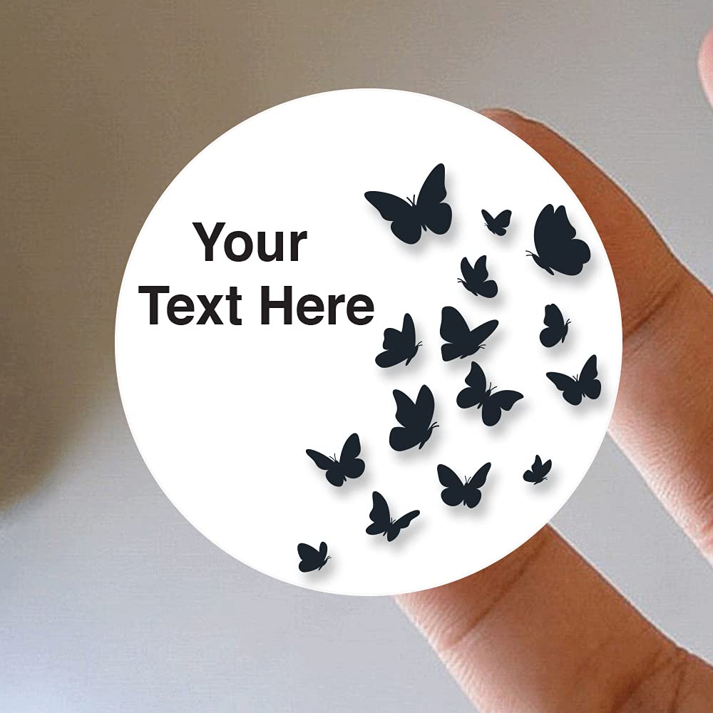 Packwith Design 5 Company Name Round Craft Stickers With Waterproof Stickers For Artworks, Business And Multi-Purpose Pack With E14-D5