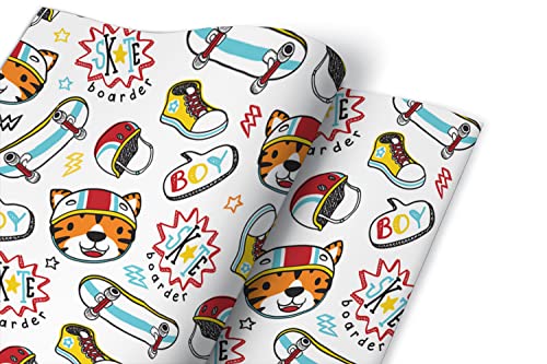 Vinilo para muebles de 100x50cm con diseño de tigre en patinete para renovar cómodas y estantes 3