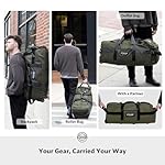 STOVER 80L Rolling Duffel Bag with Wheels, Large Durable Travel Duffle + Toiletry Bag, Heavy Duty, Packable, Foldable with Shoulder Straps- Use as Luggage or Backpack, Men/Women (Green) - Image 4
