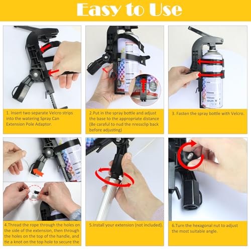 Spray Can Extension Pole Adaptor, Adjustment Wasp Spray Pole Fit for Wasp/Hornet, Aerosol Can and Powder Duster, Pro Sprayer Adaptor for Spray Paint, Window Cleaner, Spray Can Trigger Handle - Black by Kardeep - Used condition - Image 8