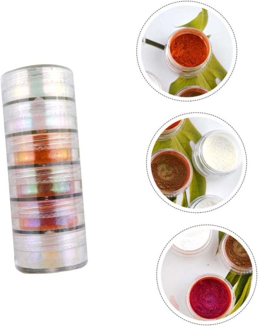 6pcs DIY Mica Powder Set Pearlescent Pigment for Crafts Epoxy Resin Nail Art and Cosmetics Versatile Color-Changing Crystal Mica for Art Projects