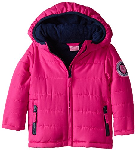 U.S. Polo Assn. Baby-Girls Warm Bubble Jacket, Pink Rose, 12 Months