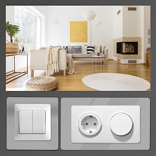Beekeg 4 Stücke lichtschalter Schutz,wandschutz für lichtschalter,Tapetenschutz für Steckdose und Lichtschalter,steckdosenblende für jedes Schalterprogramm-Transparent 4er 3-fach