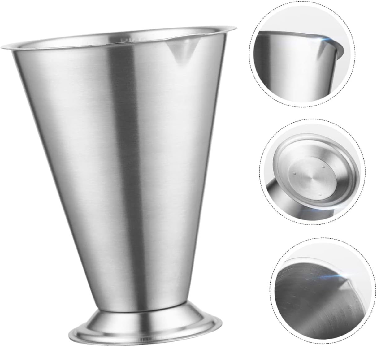 KICHOUSE Multi-purpose Stainless Steel Measuring Cup with Scale Kitchen Measurement Tool for Flour Grains and Cooking Space-saving Design Easy to Store and Construction