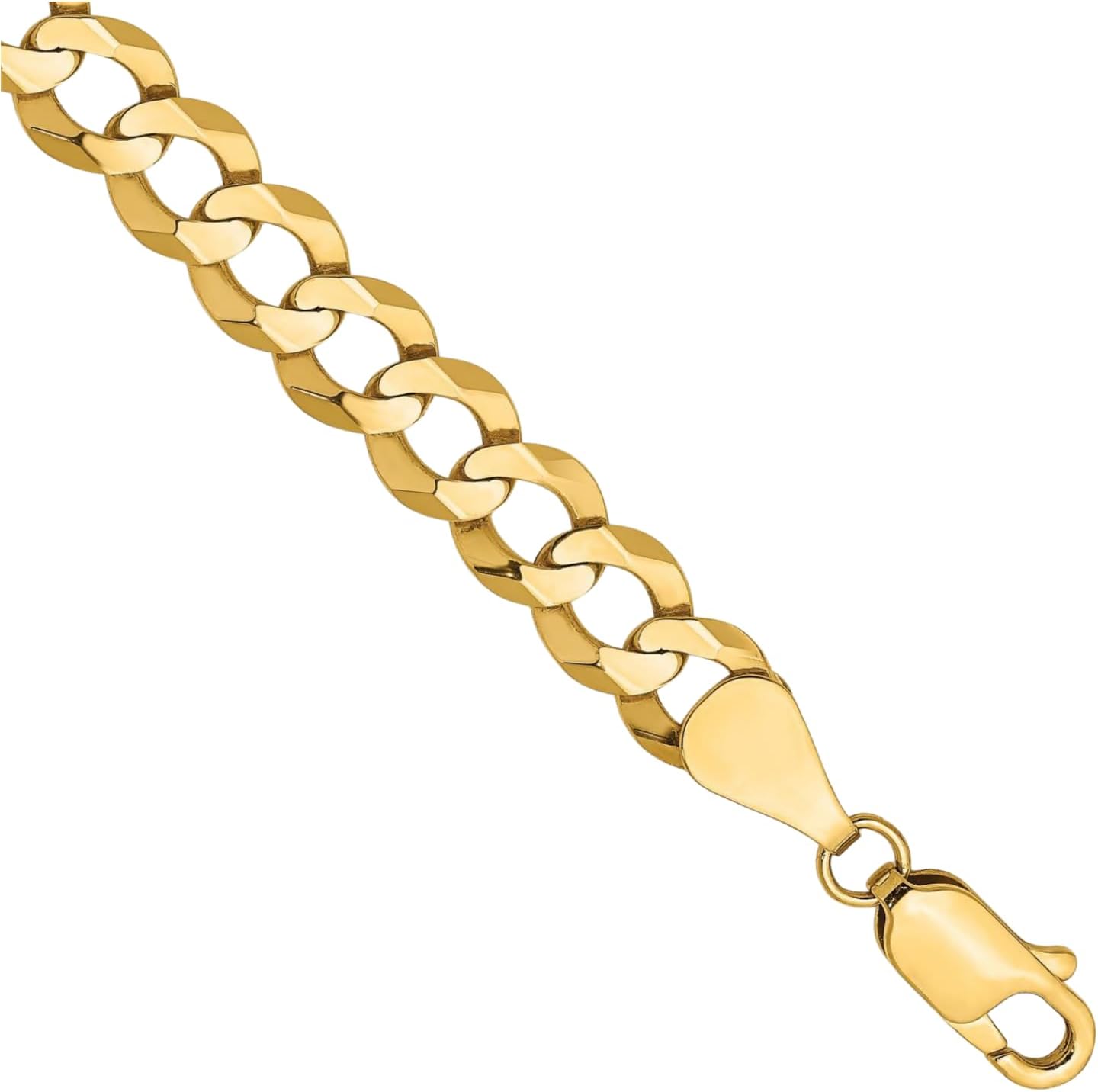 IceCarats 14K Solid Yellow Gold 7.2mm Chunky Curb Chain Miami Cuban Bracelet Polished