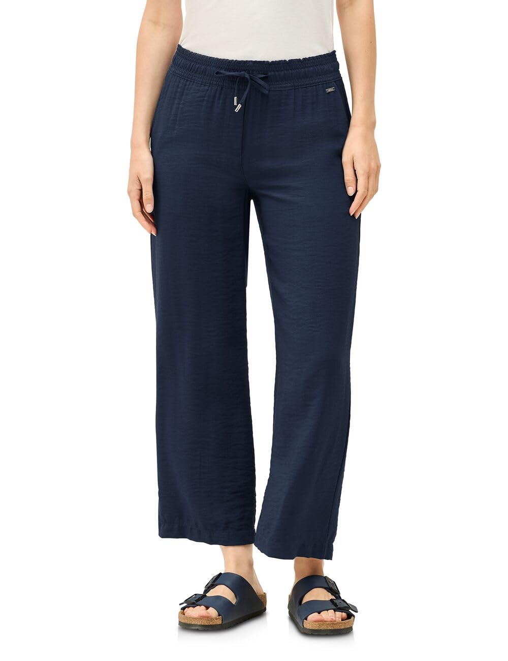 Cecil Women's B379444 Textured Twill Pant, Urban Navy Blue, L / 26L