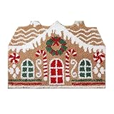 Christmas Front Door Mat - Non-Slip Gingerbread House Doormat for Indoor and Outdoor Use in Bathroom, Kitchen, Living Room, Porch, Entryway, or Residential Floor Decoration During Holidays