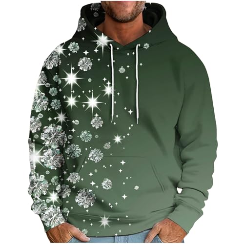 Suéteres de Navidad para hombre, con estampado de árbol de Navidad, sudaderas con capucha, suéteres sueltos, informales, festivos, casuales, holgados, suéteres de manga larga, divertidos gráficos