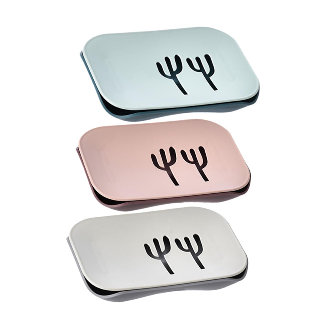 Beatifufu 3pcs Soap Box Set Soap Holder for Sink Anti-Fall Design Quick Drainage Easy to Clean and Store