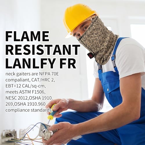 Image of FR Neck Gaiter Fire Resistant Face Mask for Emergency Prep, Wildfire Safety - Moisture-Wicking Cotton ASTM Certified