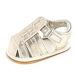 Lidiano Baby Soft Non Slip Rubber sole Close Toe Sandles Toddler Crib Shoes 0-18 Months (6-12 Months, Gold)