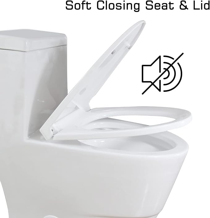 Inodoro de cerámica elongated SouNor 12" con asiento y descarga dual miniatura 4
