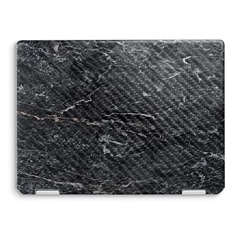 Image of MightySkins Carbon Fiber Skin Compatible with HP Spectre x360 14 inch (2022) Full Wrap Kit - Onyx Marble | Protective, Durable Textured Carbon Fiber Finish | Easy to Apply | Made in The USA