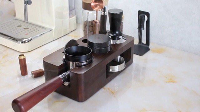 Station De Tassage Café EFUTURETIME 51-58mm Réglable - Organiseur Accessoires Barista Noir