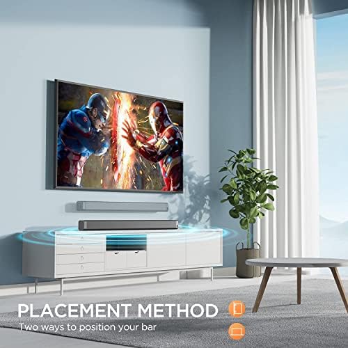 XZJX Direct Soundbar, 37 inch Bluetooth Sound Bar for Smart TV, 120 dB HiFi Speaker, 4 EQ Modes Surround Sound for 4K & HD TV, Projector, Home Cinema, Optical & AUX Cable included