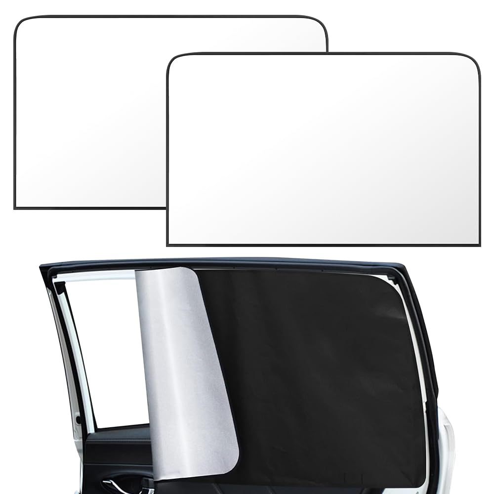 Parasole Per Auto - 2 Pezzi 40x21cm Per Finestrini Laterali E Posteriori, Rete Nera Sicura - Foto 5