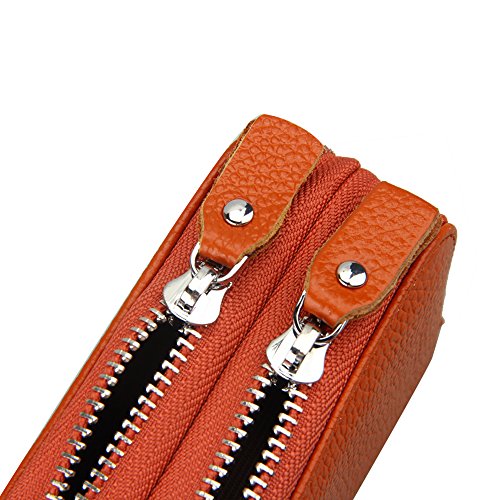 Mengshen Carteiras De Bloqueio RFID Para Mulheres, Titular De Cartão De Crédito Com Zíper Duplo Supe